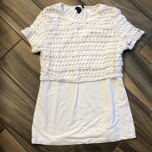 WORTH New York crochet overlay tee shirt size sm